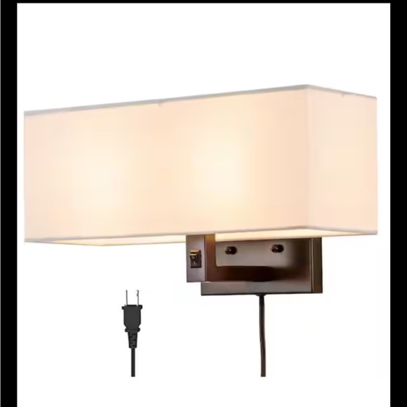 Cattleya Wall Sconce W/Linen Shade 2-Light Oil-Rubbed Bronze Up+Down Lighting - Picture 3 of 8